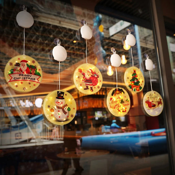 Christmas Tree LED Window Lights – 3D Battery-Powered Fairy Glow with Easy Hang & Double-Sided Tape