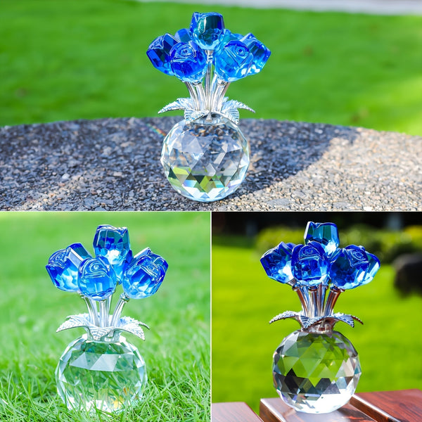 Eternal Crystal Artificial Rose Bouquet – Everlasting Romantic Gift for Valentine’s Day, Anniversaries, Christmas, Mother's or Father's Day