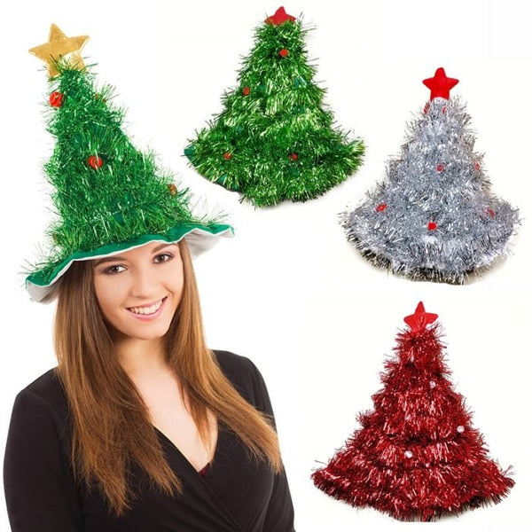 Festive Christmas Tree Hat - Holiday Theme Hat, Santa Hats