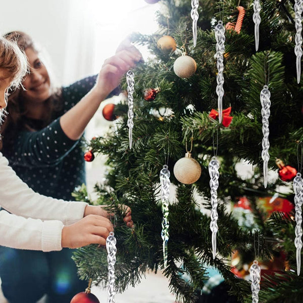 Hanging Christmas Icicle Ornaments - Christmas Tree Hanging Icicle Ornaments Bundle