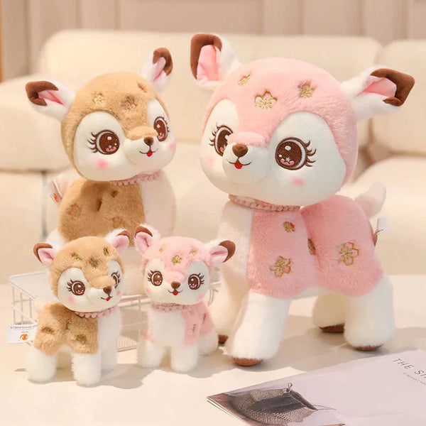 Blossom & Maple Kawaii Pink Brown Deer Plushies