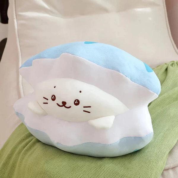 Blue Oyster White Seal Plushie