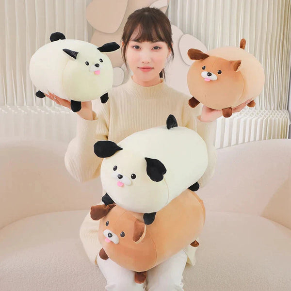 Cheerful White Brown Dog Plushies
