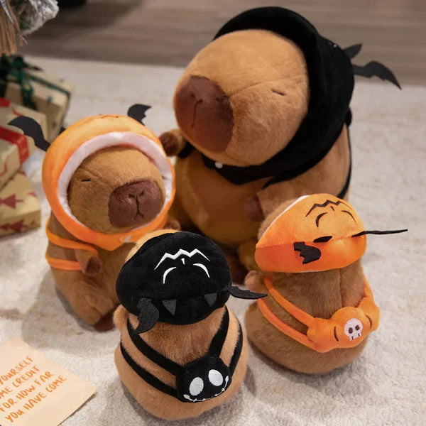 Cute Halloween Pumpkin Hat Bat Capybara Plush