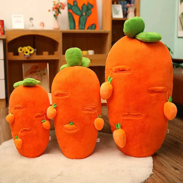 Fluffy Carrot Plushie with Mini Hanging Carrots
