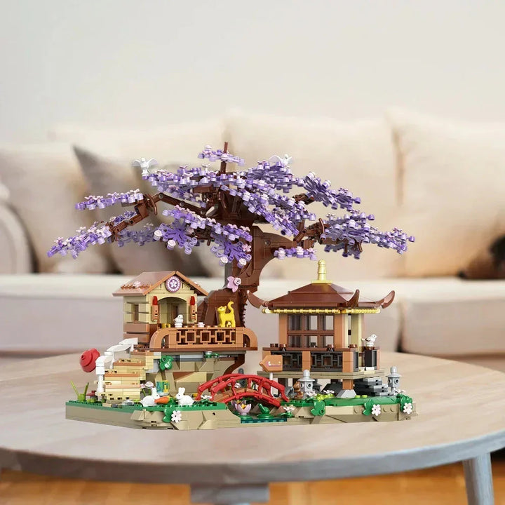 Japanese Purple Cherry Blossom Sakura Tree House Micro Building Set ...