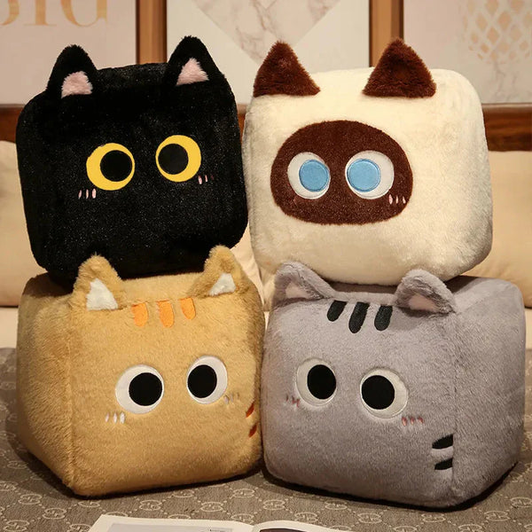 Kawaii Fluffy Cube Cat Plushie Collection