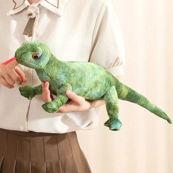 Lifelike Orange Green Brown Lizard Plushie