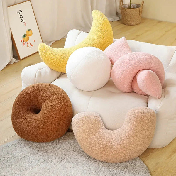 Minimalist Shapes Moon Ball Pillow Plushies