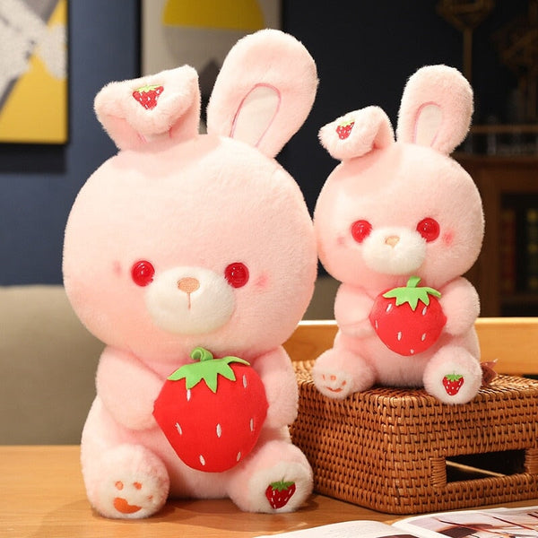 Pink Strawberry Bunny Rabbit Plush