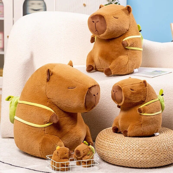The Kawaii Capybara with Mini Avocado Backpack Plushie