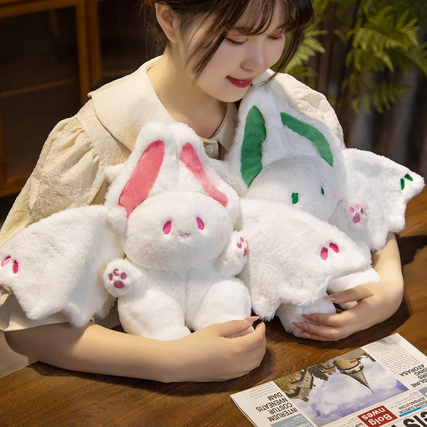 White Kawaii Fluffy Bat Plushie