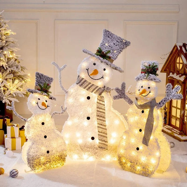 LED Christmas Christmas Tree, Snowman or Gift Box Decoration – Snowman & Fawn Tree Decorations, Perfect Holiday Ornaments & New Year Gifts