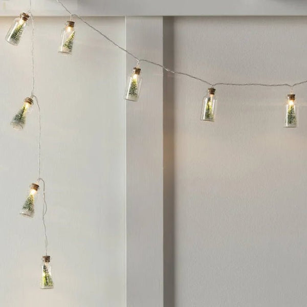 LED Christmas Tree Glass Jar String Lights – Battery-Powered Fairy Glow for Festive Decor, Weddings & Parties