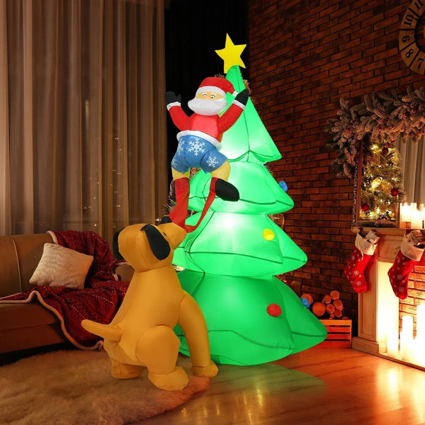 LED Inflatable Christmas Tree with Fan - Inflatable Christmas Decor with LED Light