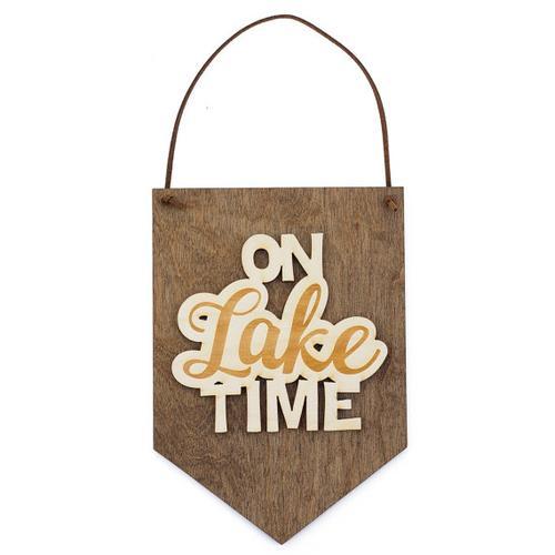"On Lake Time" Laser Cut Wood Sign