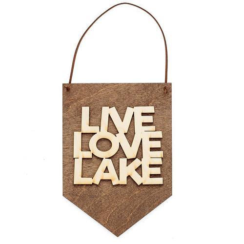 "Live Love Lake" Laser Cut Wood Wall Hanging