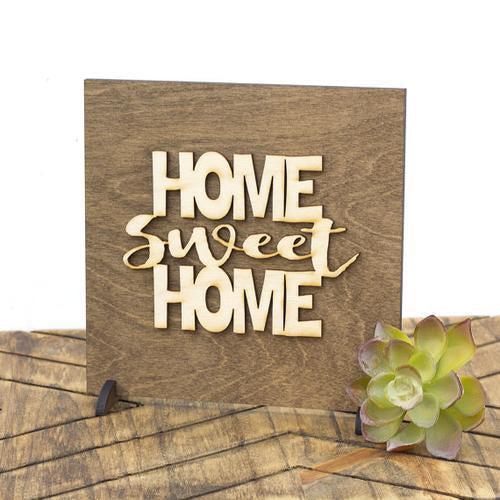 "Home Sweet Home" Laser Cut Wooden Wall Banner