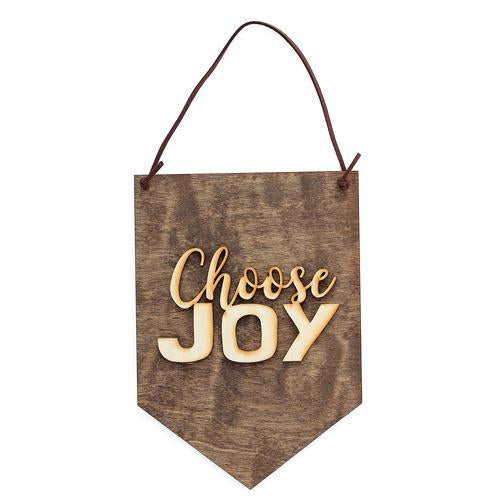 "Choose Joy" Laser Cut Wooden Wall Banner