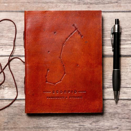 Scorpio Zodiac Handmade Leather Journal