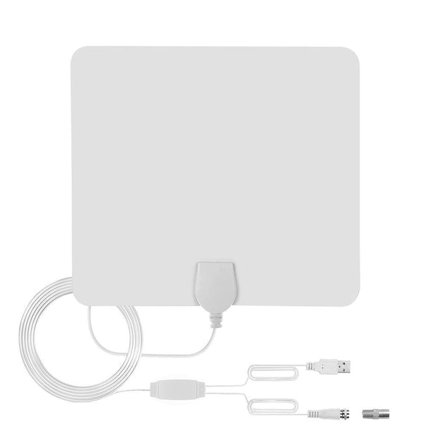 White HDTV Antenna - With Signal Amplifier Booster 1080P 80Mile Range