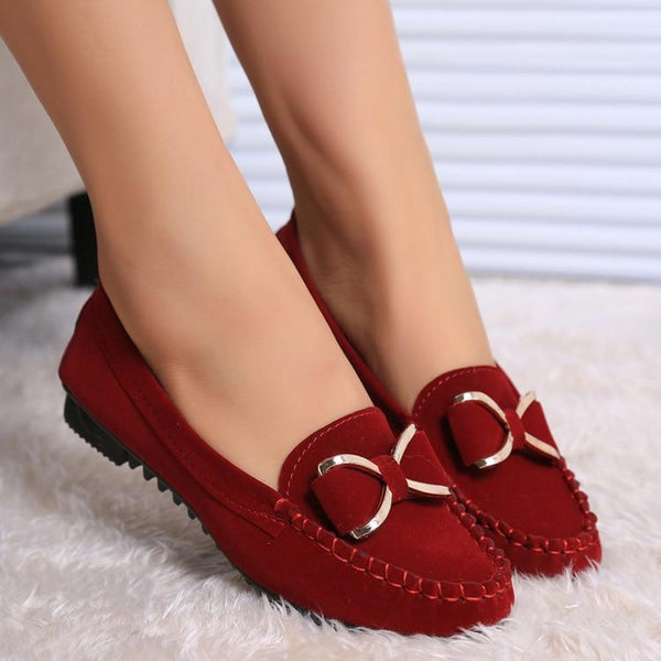 Fashion  Women Ballet Shoes Single Bow Flats Driving Shoes