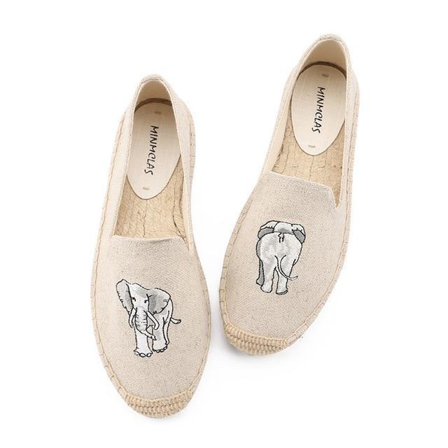 New Fashion Lovely Cat Comfortable Blue Stripe Womens Casual Espadrilles Shoes
