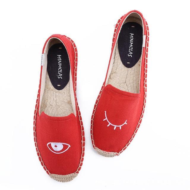 New Fashion Lovely Cat Comfortable Blue Stripe Womens Casual Espadrilles Shoes