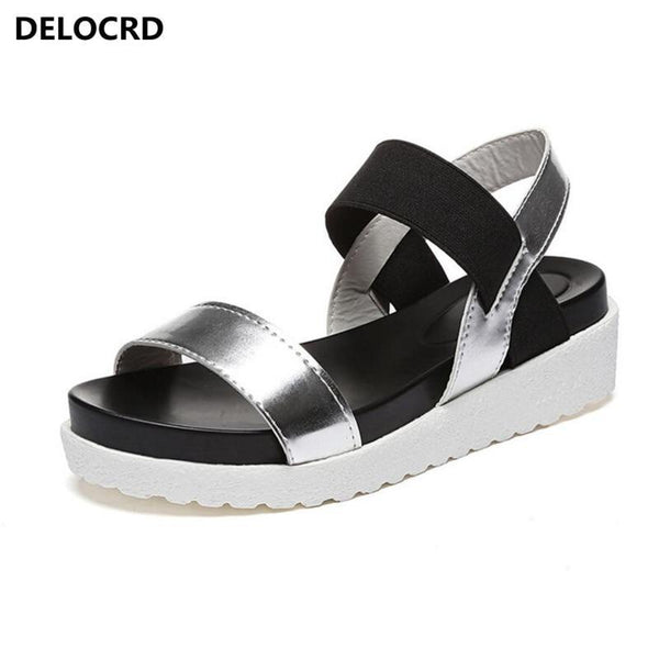 Women New Shoes Peep-toe Sandalias Flat Shoes Roman Sandals