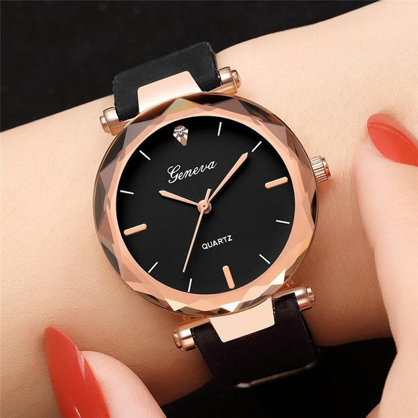 2019 Geneva Fashion Luxury Brand Women Watch Silicone Strap Simple Pin Buckle Ladies Clock Quartz Wrist Watches relogio feminino