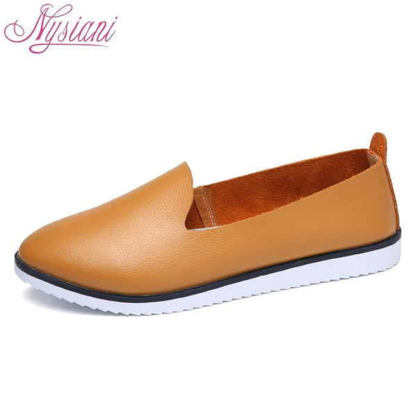 Split Leather Oxford Flat Shoes For Women