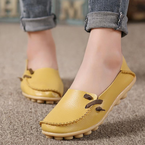 Flats Women Plus Size 34-44 Genuine Leather Shoes