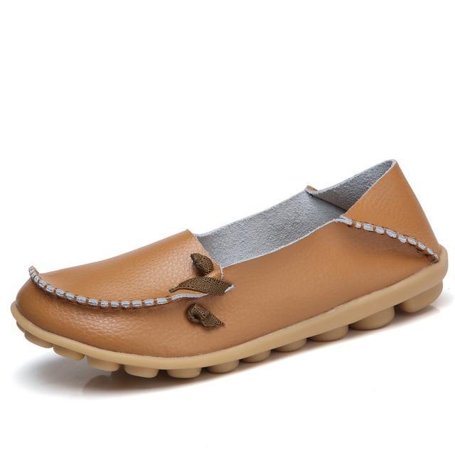 Flats Women Plus Size 34-44 Genuine Leather Shoes