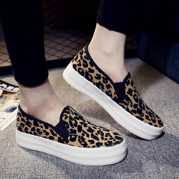 Casual Flat Shoes Women Canvas Slip On Flats Platform Loafers