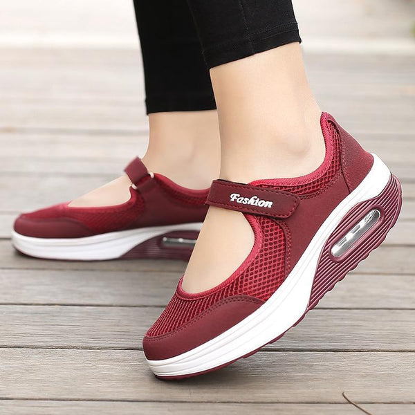 Fashion Women Flat Platform Shoes Woman Breathable Mesh Casual Shoes