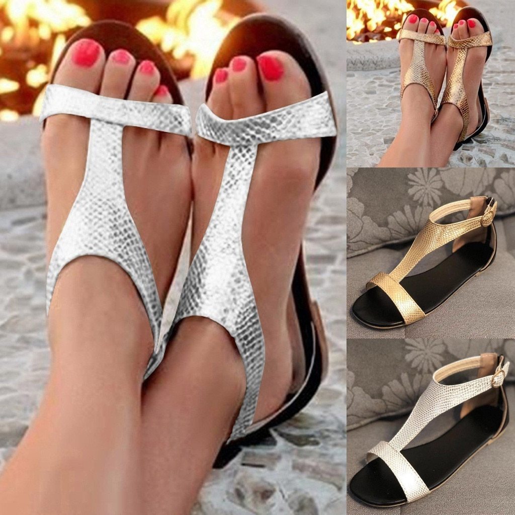 Women's Sandals  Ladies Shoes Open Toe Breathable Beach Buckle Strap Sandals