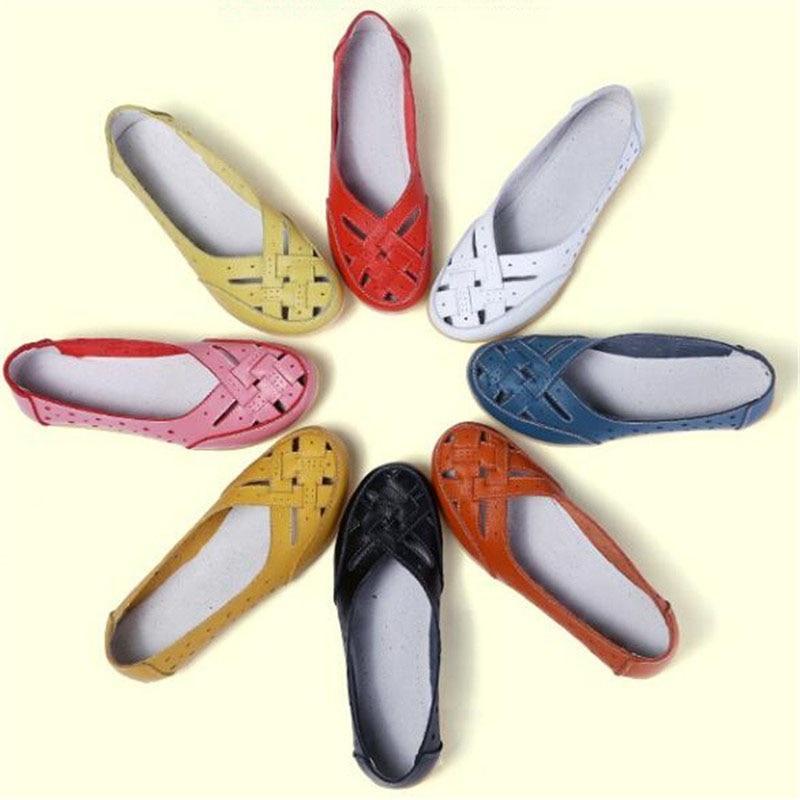 new women shoes plus size 44 women flats genuine leather