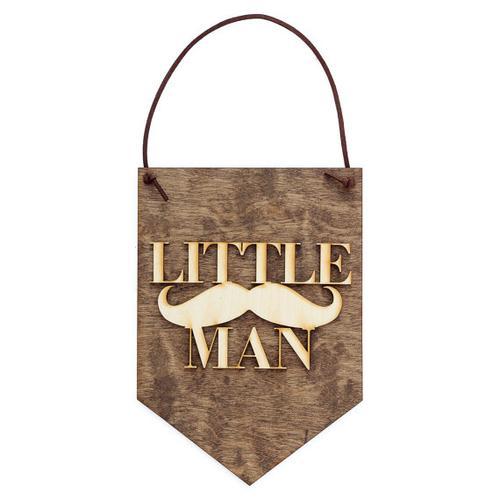 "Little Man" Laser Cut Wood Wall Hanging