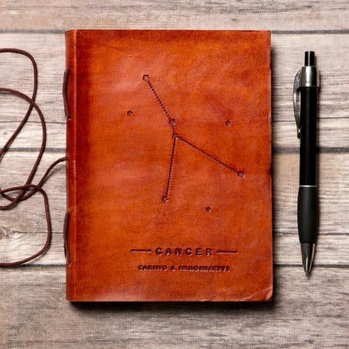 Cancer Zodiac Handmade Leather Journal