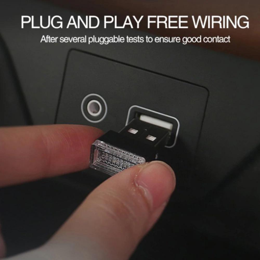 Mini LED Car Light Auto Interior USB Atmosphere Light Plug