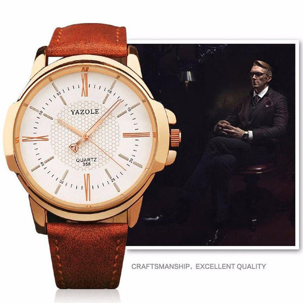 Watch Men Golden Wristwatch Quartz