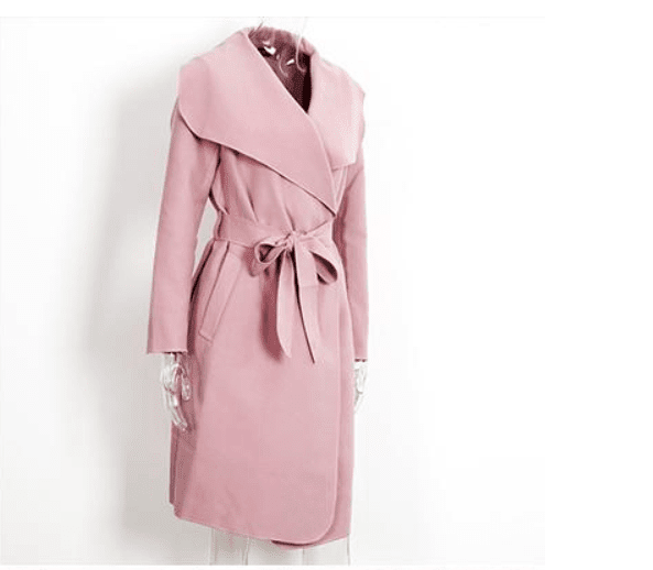 Turn-Down Ruffle Long Casual Coat