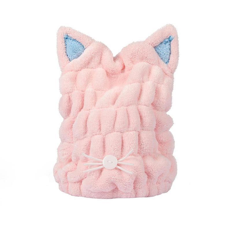 Cute Cat Ears Hair-drying Towel Bath Cap