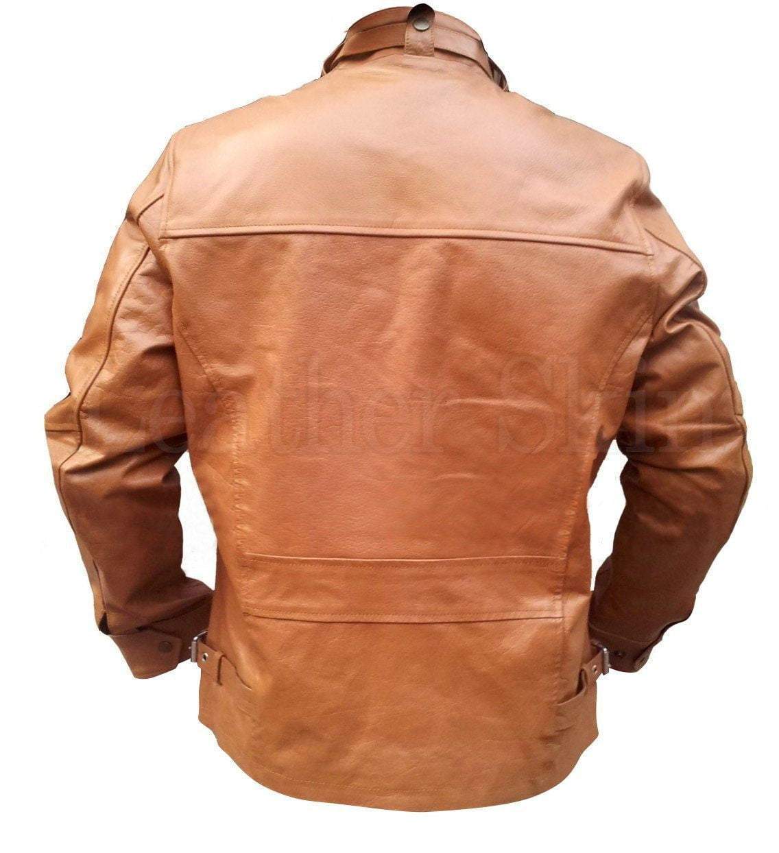 Light Brown Men Leather Jacket