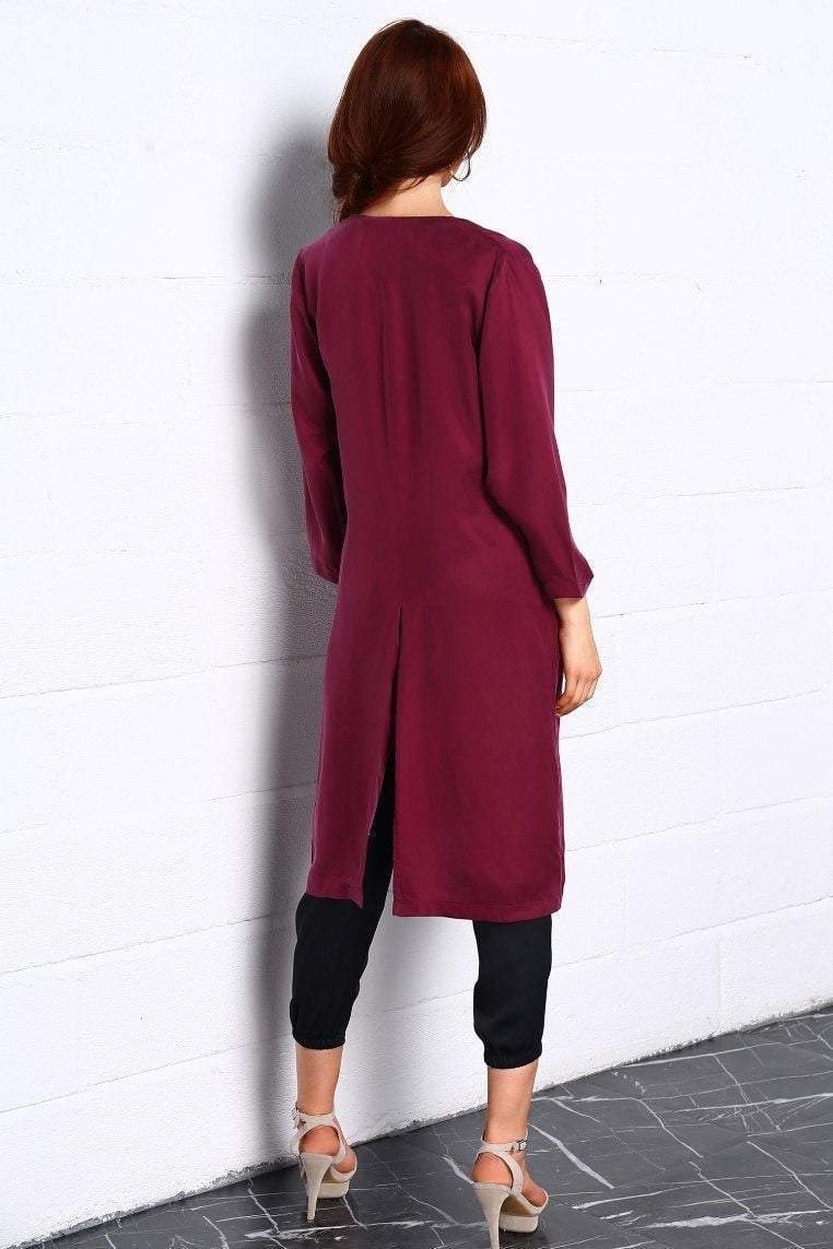 Night Dance Long Coat In Red