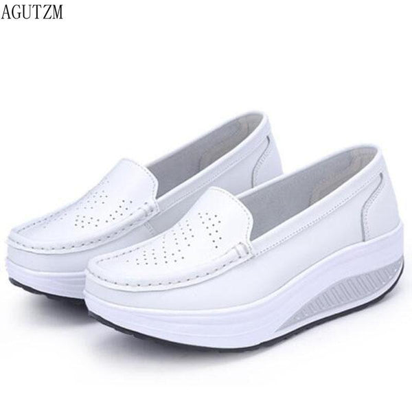 Woman Shoe Summer genuine leather Hollow out breathable swing shoes