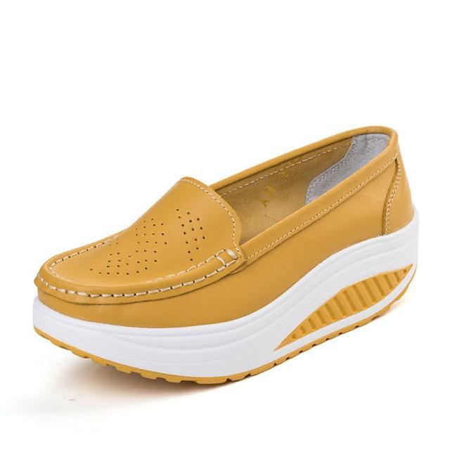 Woman Shoe Summer genuine leather Hollow out breathable swing shoes