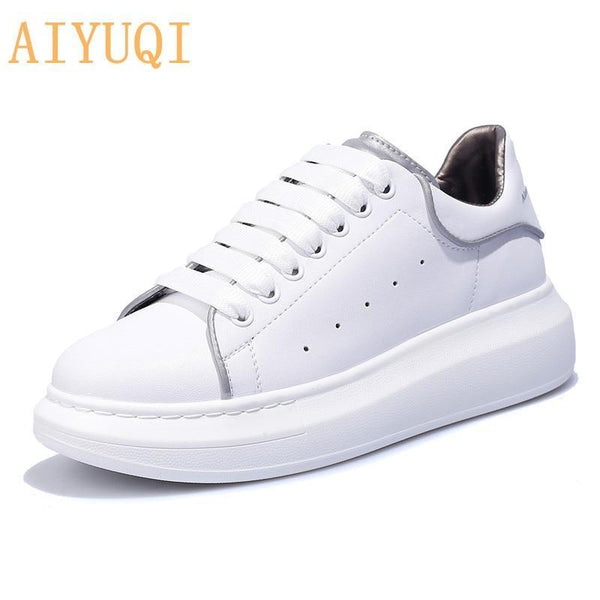 new  women sneakers genuine leather platform luminous shoes