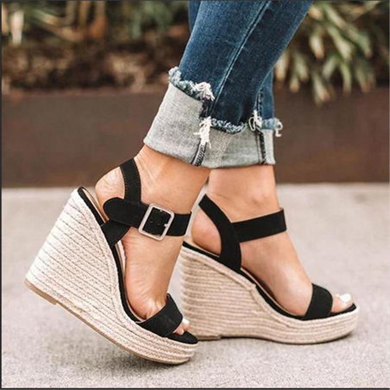 Ultra High Wedges Heel Sandals Fashion Open Toe Platform Elevator Women Sandals