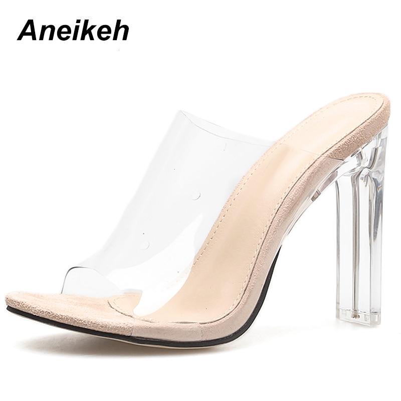 New PVC Jelly Sandals Crystal Open Toed Sexy Thin Heels